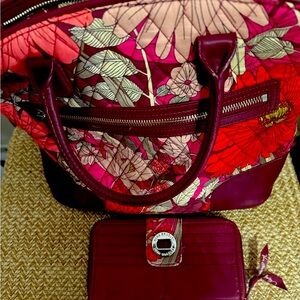 Vera Bradley Quilted Red and Pink Tote Bag